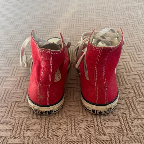 Converse Red High-Top Canvas Sneakers with White Accents - Picture 6 of 13